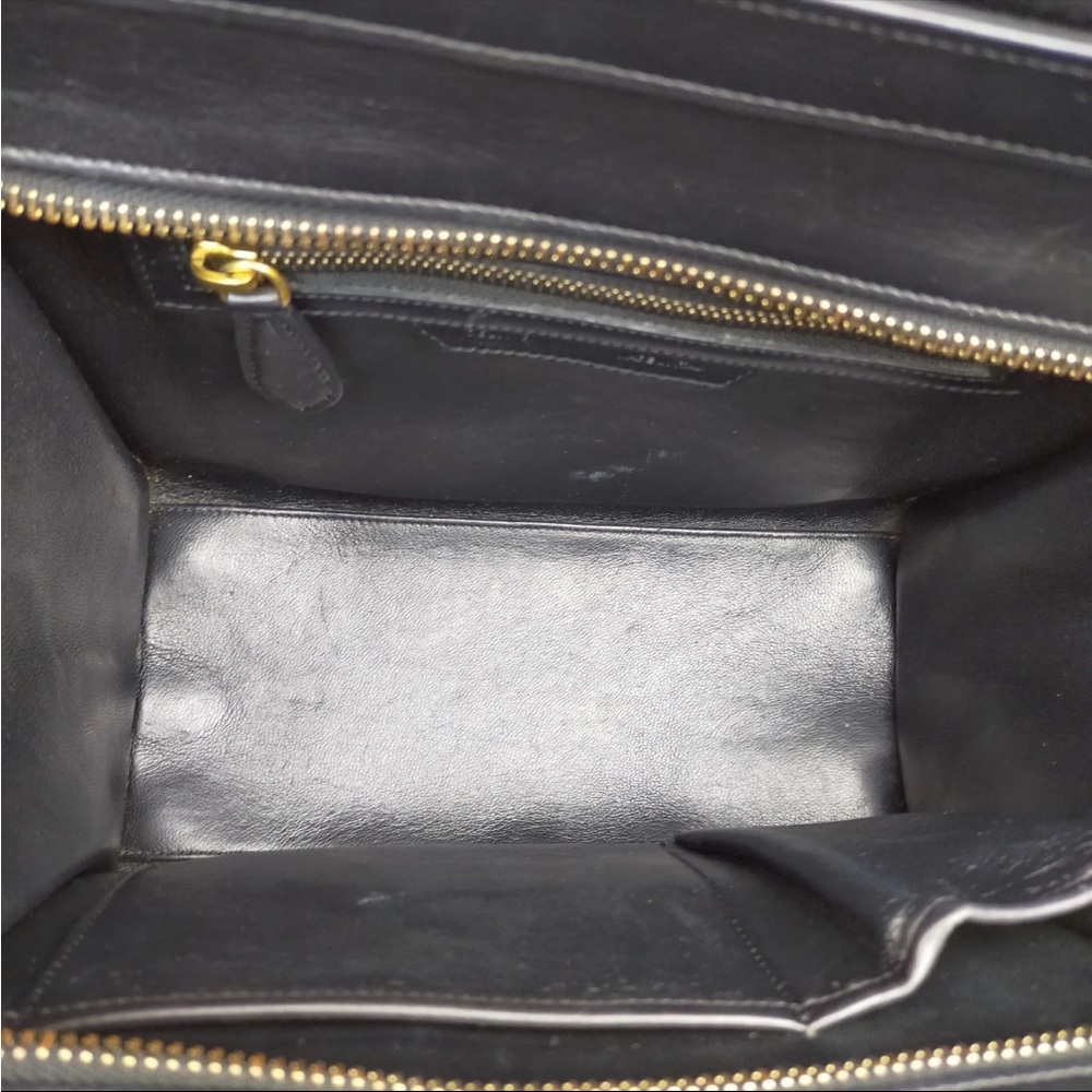 Celine Black, Cream, and Teal Satchel - Picture 7 of 8